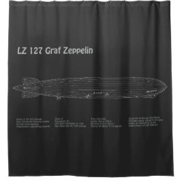 LZ 127 Graf Zeppelin - Luchtschip Blauwdruk Planne Douchegordijn