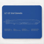 LZ 127 Graf Zeppelin - Luchtschip Blauwdruk Planne Muismat (Voorkant)