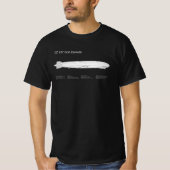 LZ 127 Graf Zeppelin - Luchtschip Blauwdruk Planne T-shirt (Voorkant)