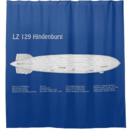 LZ 129 Hindenburg - Luchtschip Blauwdruk Plannen A Douchegordijn