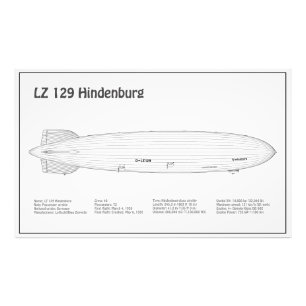 LZ 129 Hindenburg - Luchtschip Blauwdruk Plannen B Foto Afdruk