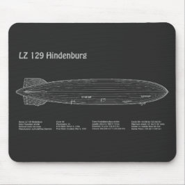 LZ 129 Hindenburg - Luchtschip Blauwdruk Plannen P Muismat