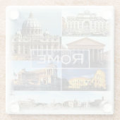 LZO002 ROME, Lazio, Italië Glazen Onderzetter (Achterkant)