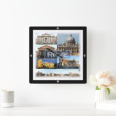 LZO002 ROME, Lazio, Italië, Square Wall Clock Vierkante Klok (Huis)