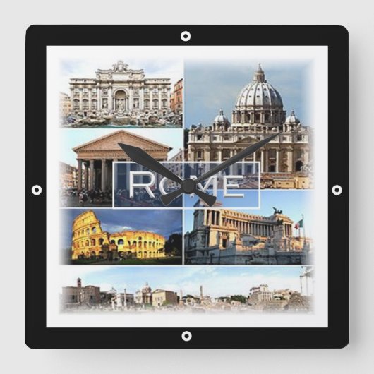 LZO002 ROME, Lazio, Italië, Square Wall Clock Vierkante Klok (Voorkant)