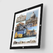 LZO002 ROME, Lazio, Italië, Square Wall Clock Vierkante Klok (Hoek)