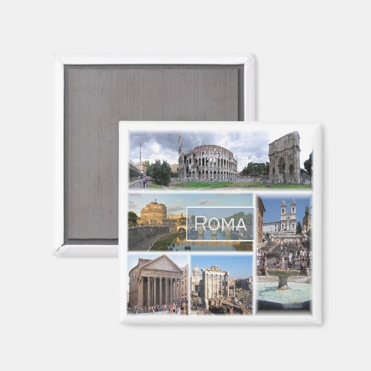 LZO006 ROME, Mosaic, Lazio, Italië, Fridge Magneet (Voorkant / Achterkant)