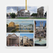 LZO006 ROME, Mosaic, Lazio, Italië Keramisch Ornament (Achterkant)