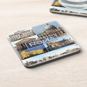 LZO010 mozaïek van ROME, Lazio, Italië; Bier Onderzetter (Linkerzijde)