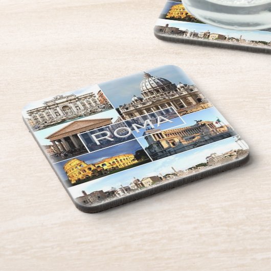 LZO010 mozaïek van ROME, Lazio, Italië; Bier Onderzetter (Linkerzijde)