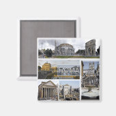 LZO012 ROME - Colosseum - Pantheon - Fridge Magneet (Voorkant / Achterkant)