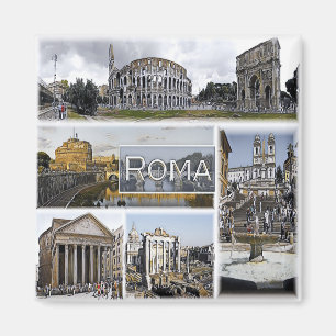 LZO012 ROME - Colosseum - Pantheon - Fridge Magneet