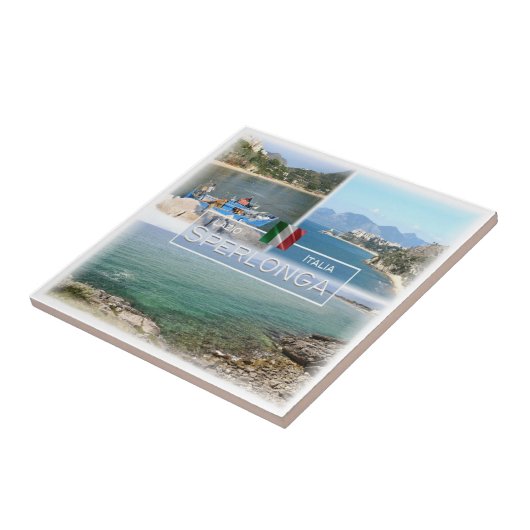 LZO017 SPERLONGA, Mozaïek, Lazio, Italië, Tegeltje (Zijkant)