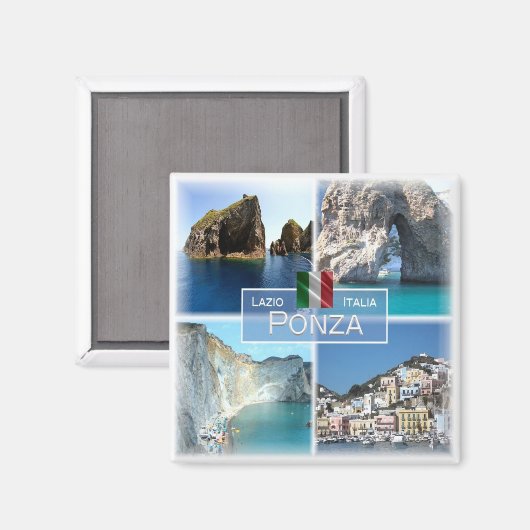 LZO018 PONZA - Mozaïek - Lazio - Italië - Fridge Magneet (Voorkant / Achterkant)