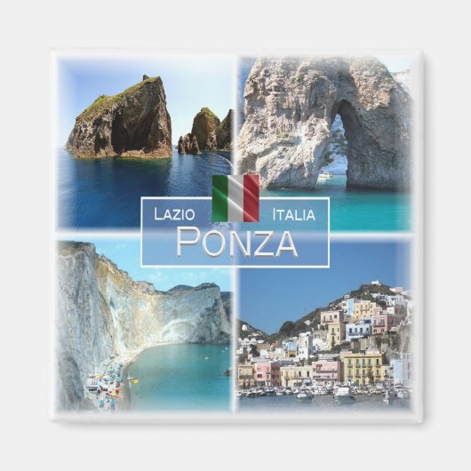 LZO018 PONZA - Mozaïek - Lazio - Italië - Fridge Magneet (Voorkant)