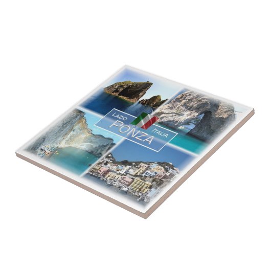 LZO018 PONZA, Mozaïek, Lazio, Italië, Tegeltje (Zijkant)