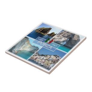 LZO019 PONZA, Mozaïek, Lazio, Italië, Tegeltje