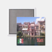 LZO035 RIETI Huizen van Rione Saint Lucia, Koelkas Magneet (Voorkant / Achterkant)