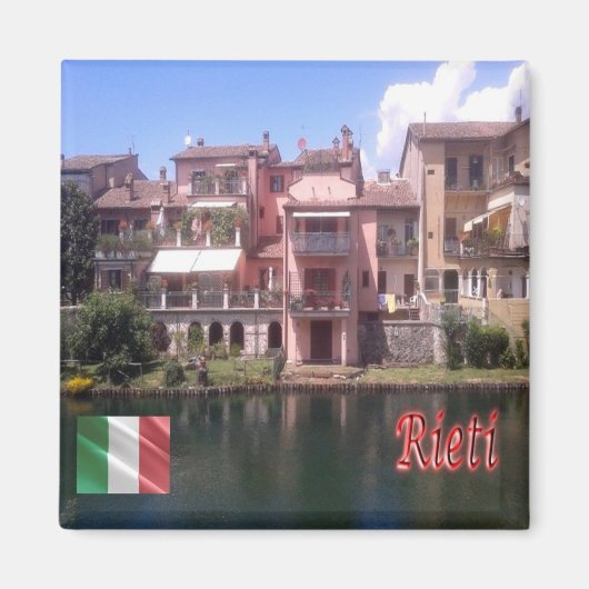 LZO035 RIETI Huizen van Rione Saint Lucia, Koelkas Magneet (Voorkant)