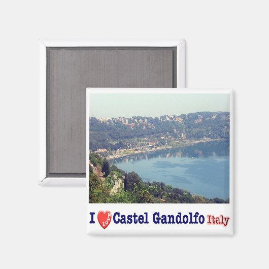LZO038 CASTEL GANDOLFO I Love, Lazio, Koelkast Magneet (Voorkant / Achterkant)