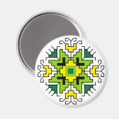 M0014 Magnet Bulgaars folkmotief shevitsa groen (Voorkant / Achterkant)
