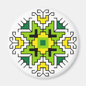 M0014 Magnet Bulgaars folkmotief shevitsa groen (Voorkant)