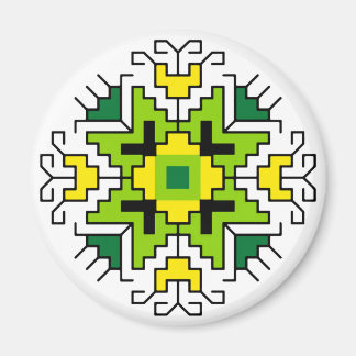 M0014 Magnet Bulgaars folkmotief shevitsa groen