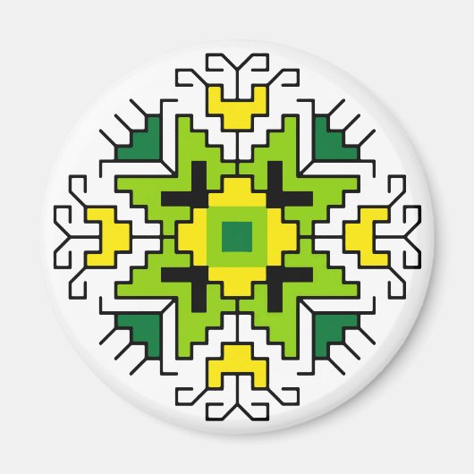 M0014 Magnet Bulgaars folkmotief shevitsa groen (Voorkant)