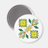 M0024 Magnet Bulgaars folkmotief shevitsa groen (Voorkant / Achterkant)