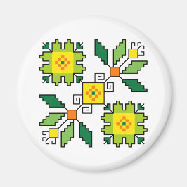 M0024 Magnet Bulgaars folkmotief shevitsa groen