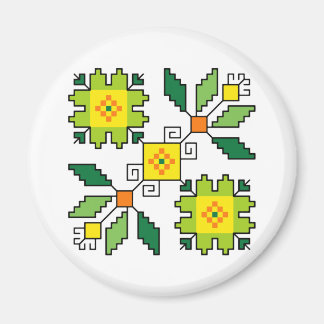 M0024 Magnet Bulgaars folkmotief shevitsa groen