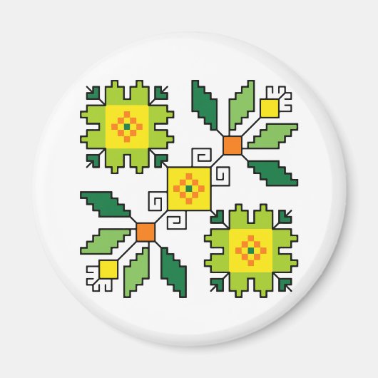 M0024 Magnet Bulgaars folkmotief shevitsa groen (Voorkant)