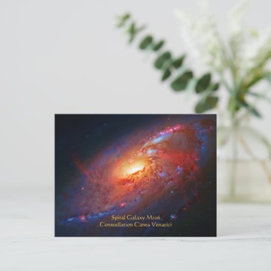 M106 Spiral Galaxy, Canes Venatici Briefkaart (Staand voorkant)