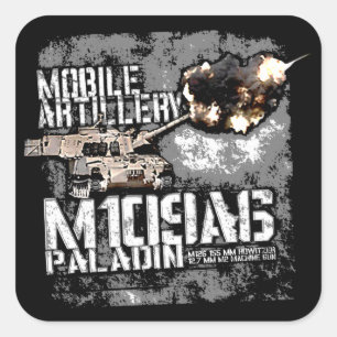 M109-howitzer Vierkante Sticker