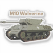 M10 Wolverine American WW2 Tank Destroyer Sticker (Voorkant)