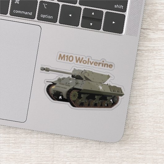 M10 Wolverine American WW2 Tank Destroyer Sticker (Detail)