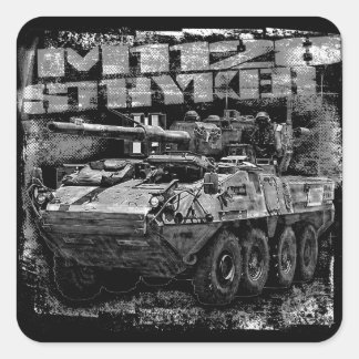 M1128 Stryker Mobile Pistool System Vierkante Sticker