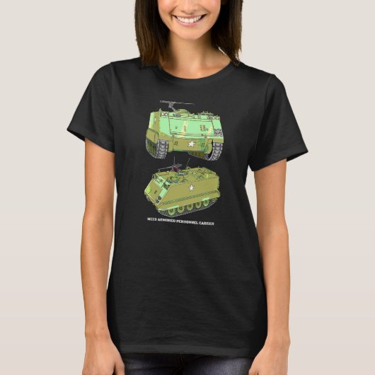 M113 Apc-diagram met pantserdrager T-shirt (Voorkant)