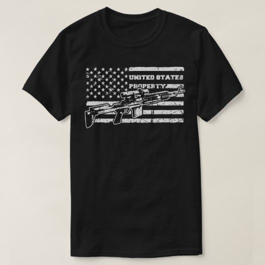 M14 EBR Enhanced Battle Rifle Noodlijdende Amerika T-shirt (Design voorkant)