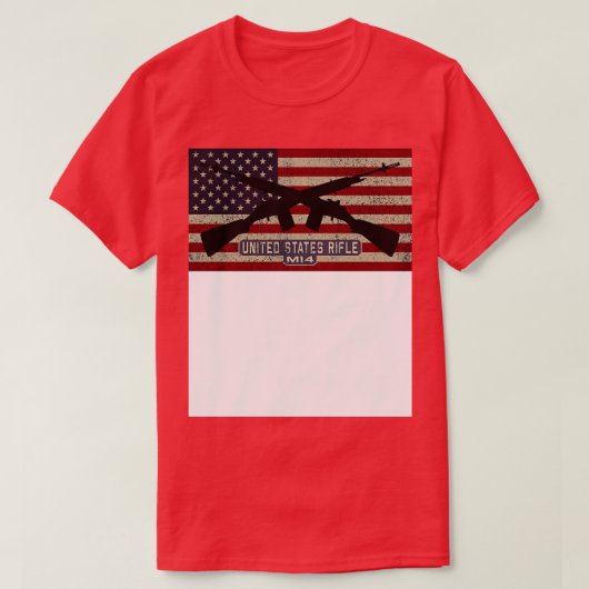 M14 Verenigde Staten Geweer Amerikaanse vlag Gesch T-shirt (Design voorkant)