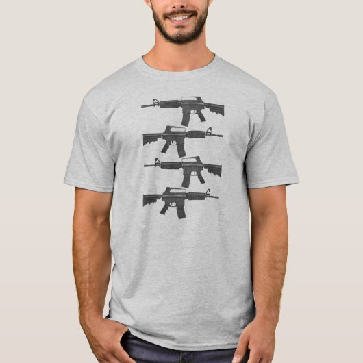 M16 | AR15 = Gesplitste meloenen T-shirt (Voorkant)