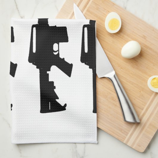 m16 zwarte en witte handdoek (Quarter Fold)