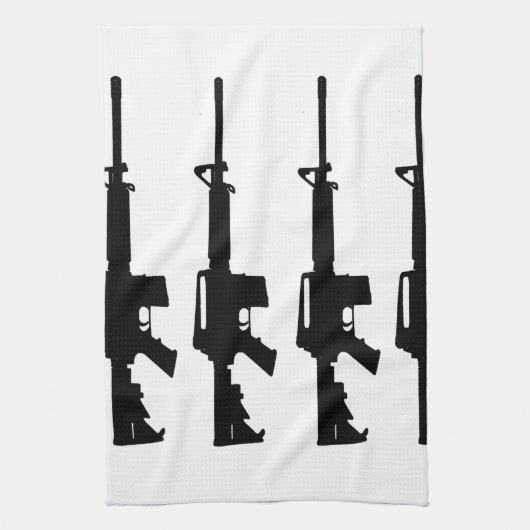 m16 zwarte en witte handdoek (Verticaal)