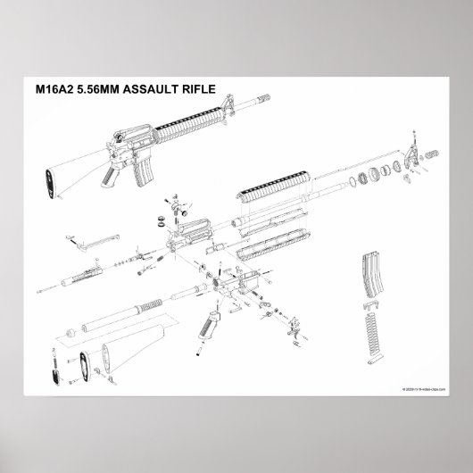 M16A2 Poster met asfaltriffels van 5,56 mm (Voorkant)