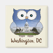 M190132 mollige uil | Washington DC i Souvenir Magneet (Voorkant)