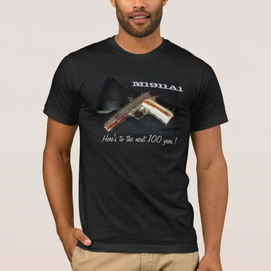 M1911A1-hier is de volgende 100 jaar! T-shirt (Voorkant)