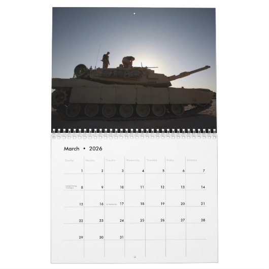 M1 Abrams kalender (Mar 2026)
