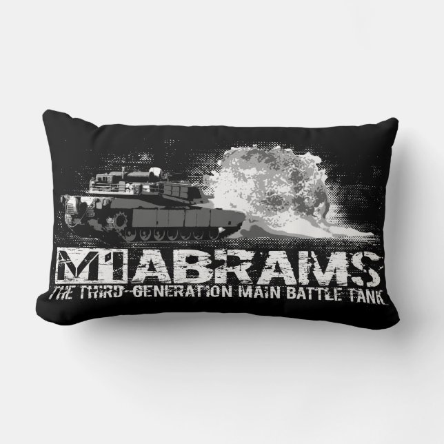 M1 Abrams Polyester Lumbar Pillow 13 x 21 inch Kussen (Voorkant)