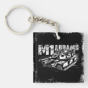 M1 Abrams Square (dubbelzijdig) Sleutelhanger