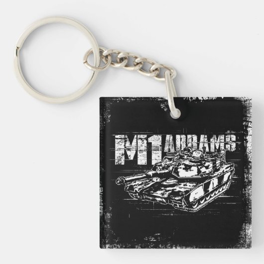 M1 Abrams Square (dubbelzijdige) Sleutelhanger (Voorkant)